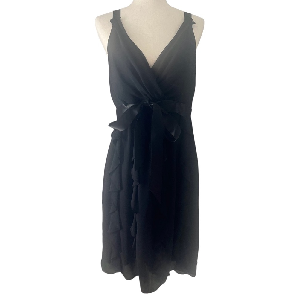 Eliza‎ J Black Ruffle size 12 midi dress